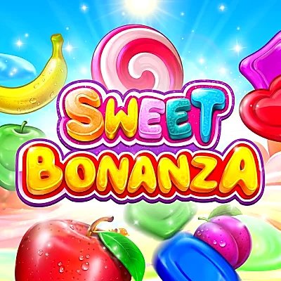 Sweet Bonanza online slot game tile available at Jackpotjoy